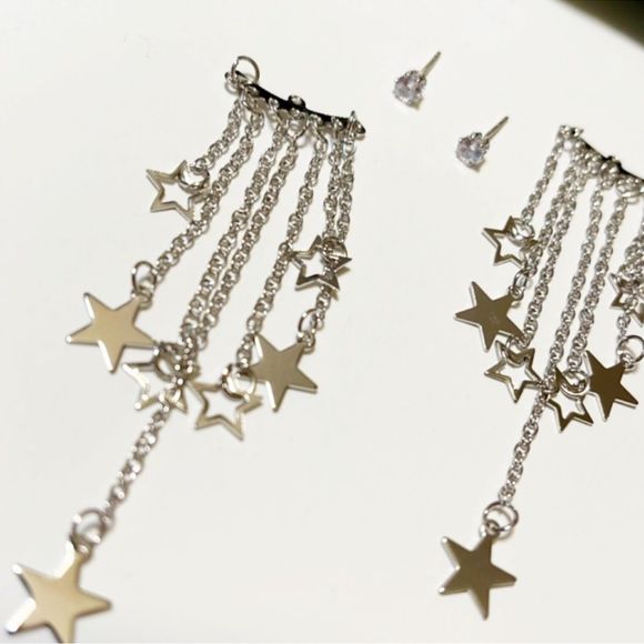 Multi star dangle drop earrings #175 - Picture 4 of 7